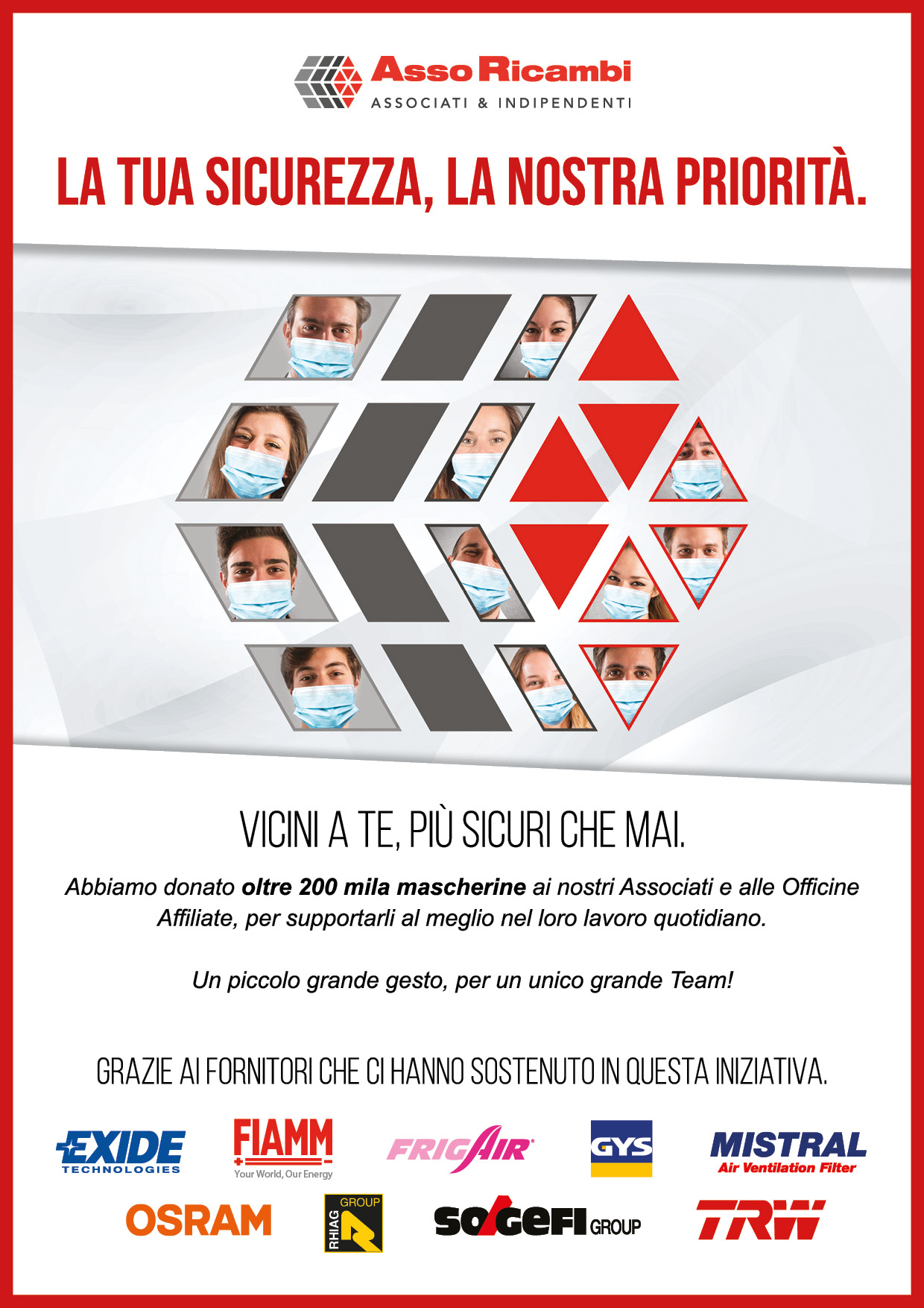 ASSO RICAMBI METTE AL CENTRO LA SICUREZZA